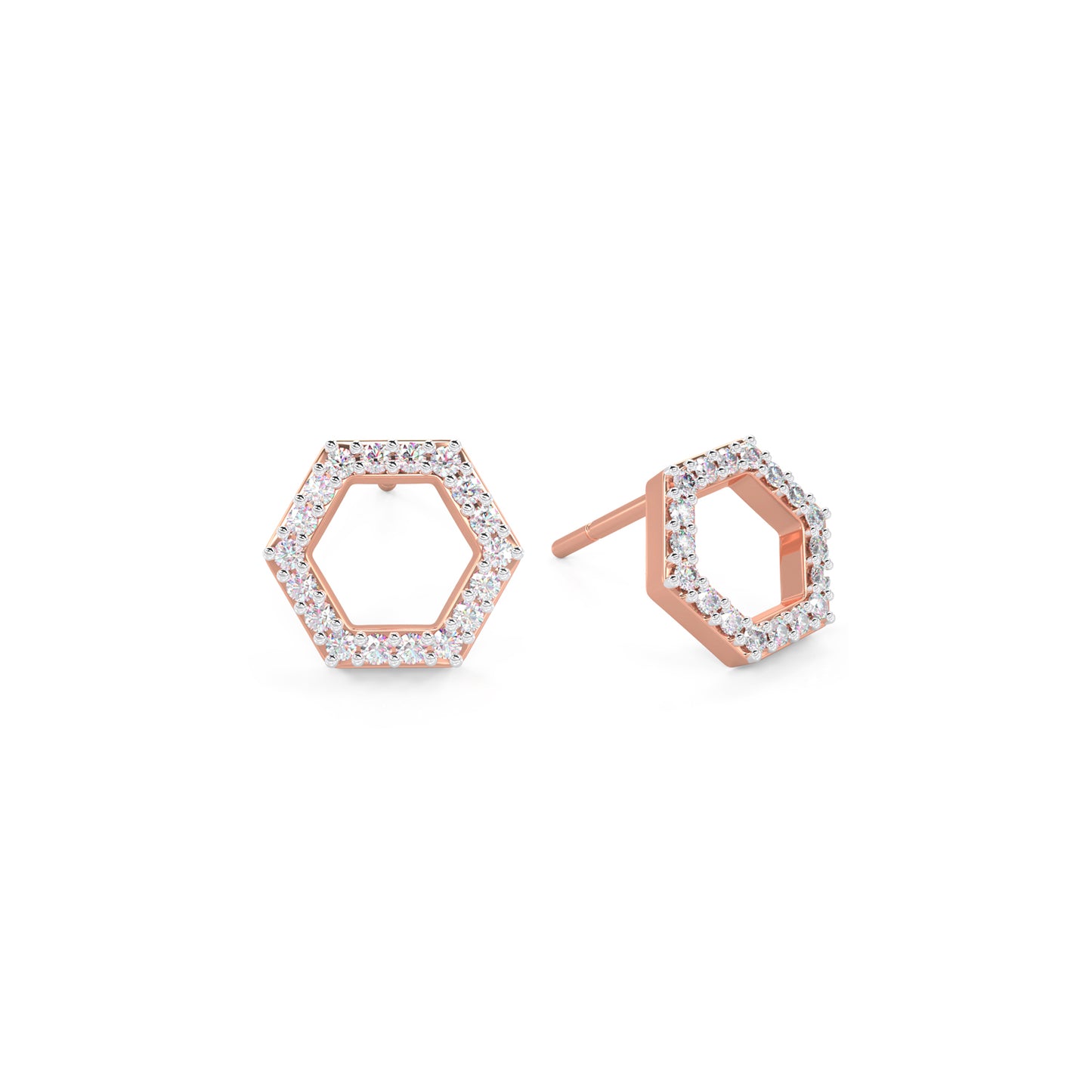 Hexagon Diamond Earrings
