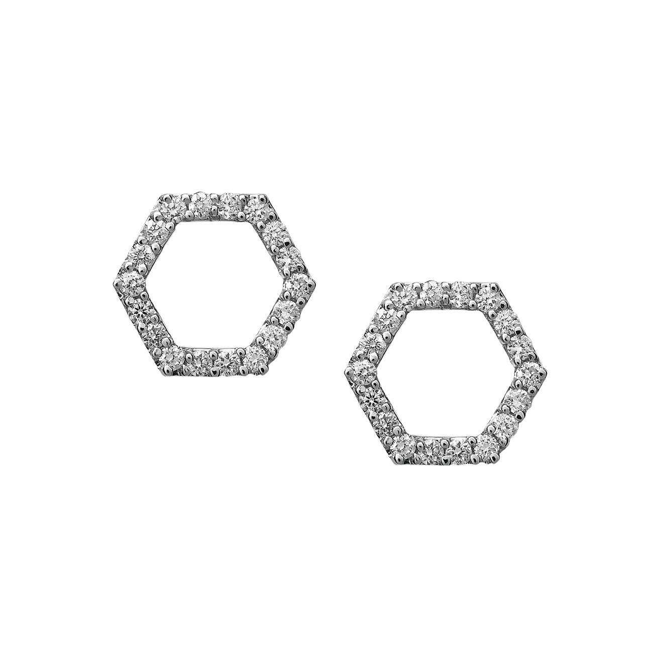 Hexagon Diamond Earrings