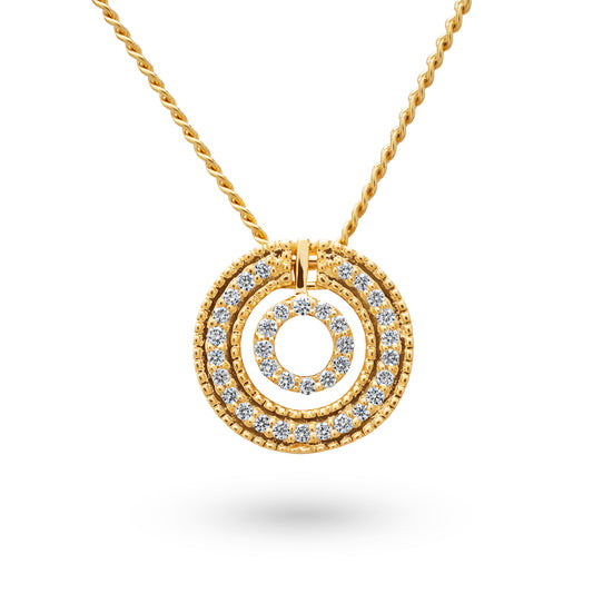 Double Circle Diamond Pendant