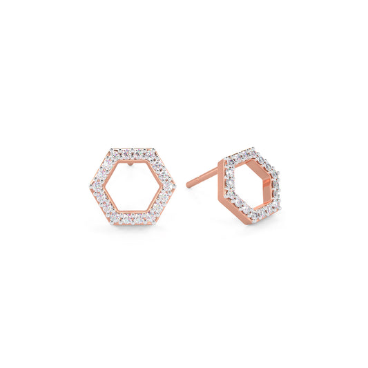 Hexagon Diamond Earrings