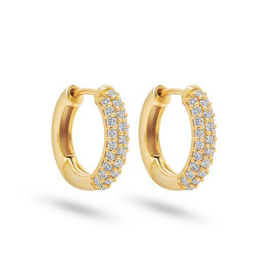 Pave Set Diamond Hoops